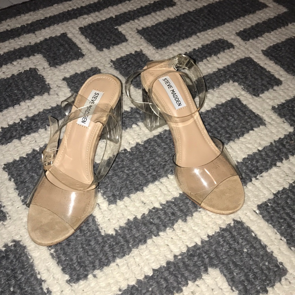 Stylish clear Steve Madden heels!